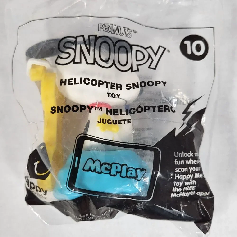 2 Peanuts Snoopy Happy‎ Meal McDonalds Toys 2018 #5 Masked Marvel #10 Helicopter - Picture 5 of 7